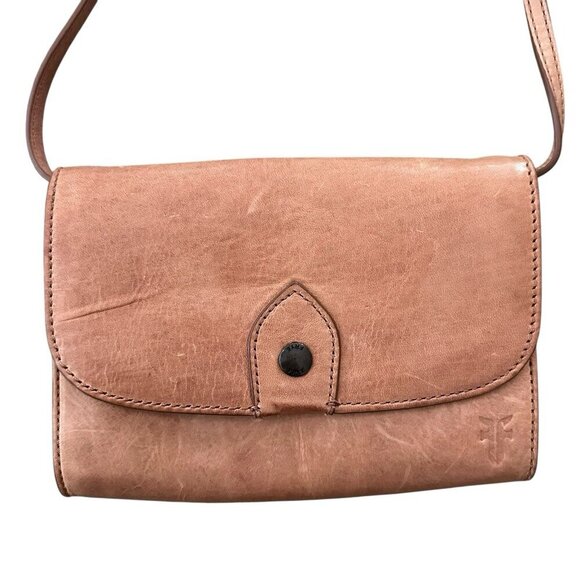 Frye Melissa Natural Brown Clutch Crossbody Versatile Leather Bag Western - Picture 2 of 8